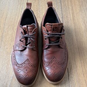 Ecco Men's Rich Brown Leather Oxfords